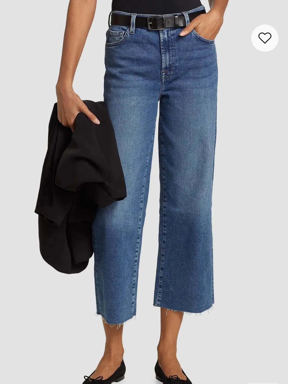 7 For All Mankind Cropped Alexa Wide Leg Jeans in Clara, Size: 30